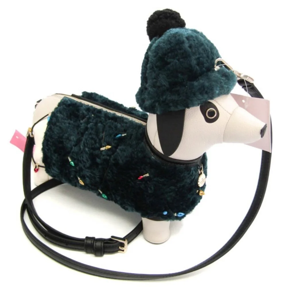 🙀KATE SPADE 😊Claude Dachshund Purse in Peacock Sapphire Multi Shoulder Ba